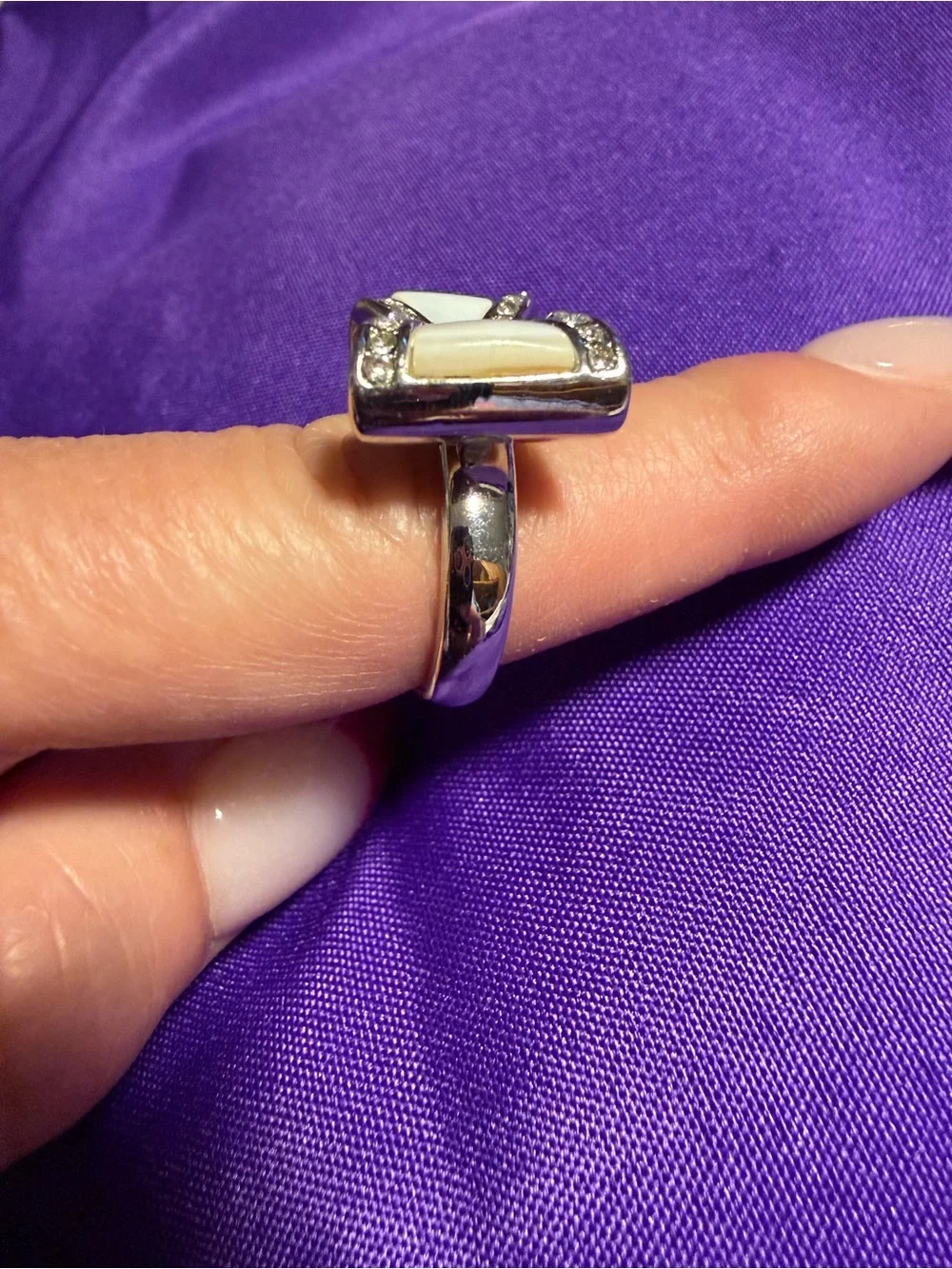 Park Lane White Bow Crystal Statement Ring Size 8 New
